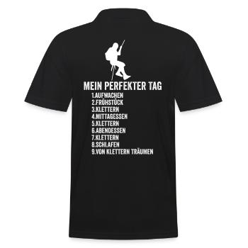 Klettern Klettersport - Männer Poloshirt - Schwarz - Hinten - Kai (181cm)