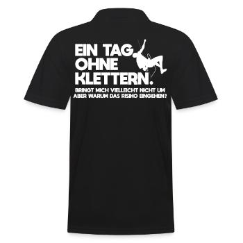 Klettern Kletterhalle - Männer Poloshirt - Schwarz - Hinten - Kai (181cm)