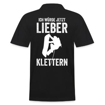 Klettern Kletterer - Männer Poloshirt - Schwarz - Hinten - Kai (181cm)