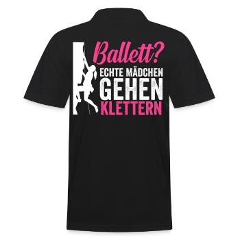 Klettern Mädchen - Männer Poloshirt - Schwarz - Hinten - Kai (181cm)