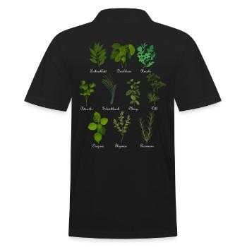 Vintage botanical herbs - Men's Polo Shirt - black - Back - Kai (181cm)