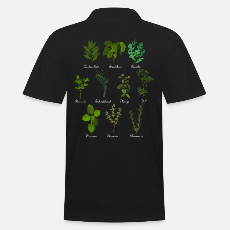 Vintage botanische Kräuter - Männer Poloshirt - Schwarz