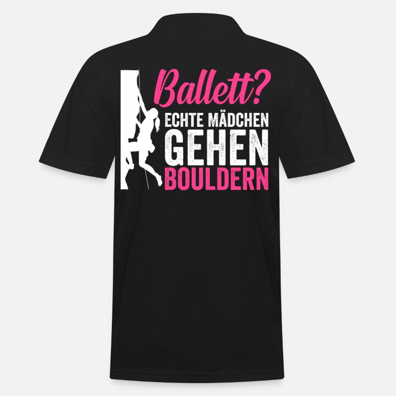 Bouldern Klettern Mädchen - Männer Poloshirt - Schwarz