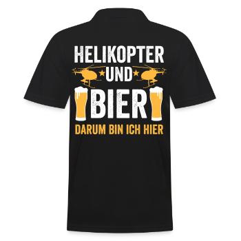 Helikopter Bier - Männer Poloshirt - Schwarz - Hinten - Kai (181cm)