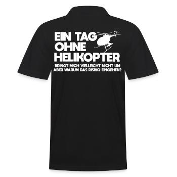 Helikopter Heli - Männer Poloshirt - Schwarz - Hinten - Kai (181cm)