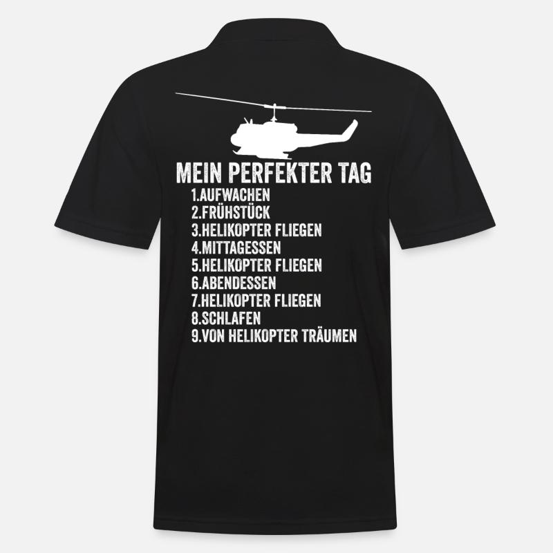 Helikopter Luftfahrt - Männer Poloshirt - Schwarz