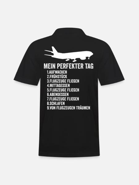Flugzeug Fliegen Urlaub - Männer Poloshirt - Schwarz