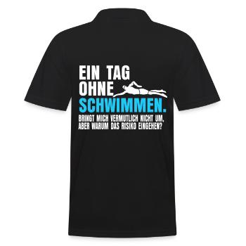 Schwimmen Schwimmlehrer - Männer Poloshirt - Schwarz - Hinten - Kai (181cm)