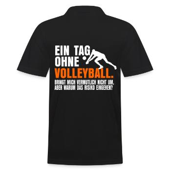 Volleyball Volleyballer - Männer Poloshirt - Schwarz - Hinten - Kai (181cm)