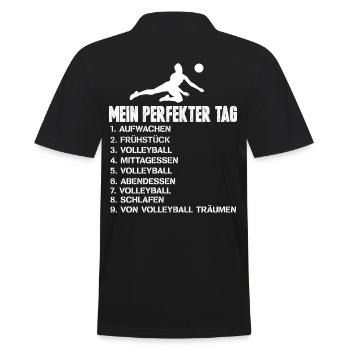 Volleyball Volleyballmannschaft - Männer Poloshirt - Schwarz - Hinten - Kai (181cm)