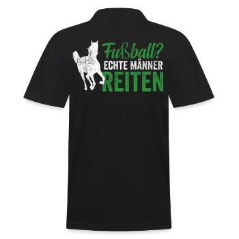 Reiten Reitsport - Männer Poloshirt - Schwarz - Hinten - Kai (181cm)