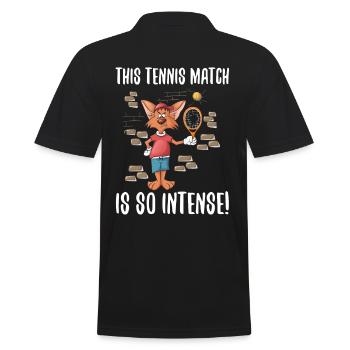 Dieses Tennis match is Intense Tennis Players Geschenk - Männer Poloshirt - Schwarz - Hinten - Kai (181cm)