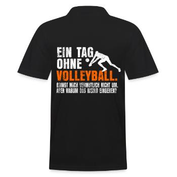 Volleyball Volleyballer - Männer Poloshirt - Schwarz - Hinten - Kai (181cm)