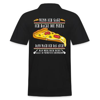 Lustiges Pizzabäcker Pizzakoch Italien Pizza Koch - Männer Poloshirt - Schwarz - Hinten - Kai (181cm)