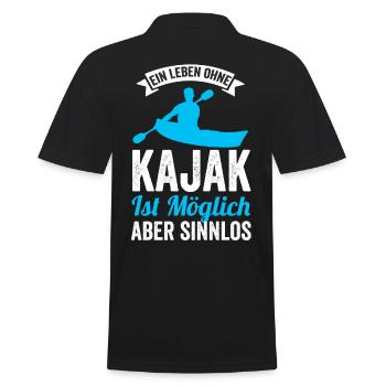 Kajak Kajakverein Kayak - Männer Poloshirt - Schwarz - Hinten - Kai (181cm)