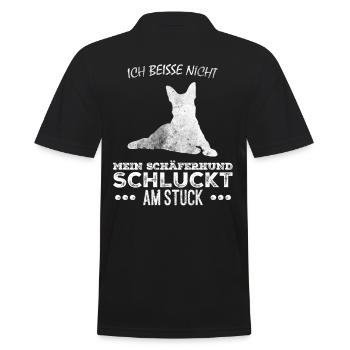 I do not bite German Shepherd Design - Men's Polo Shirt - black - Back - Kai (181cm)