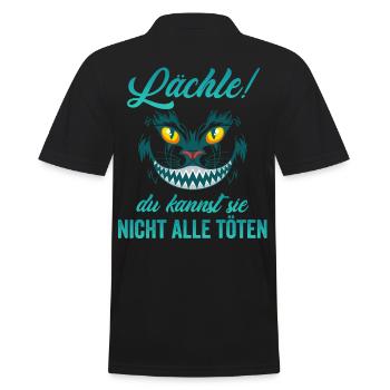 Lächle! Du kannst sie nicht alle töten - Männer Poloshirt - Schwarz - Hinten - Kai (181cm)