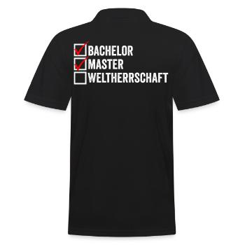 Master Studium Uni - Männer Poloshirt - Schwarz - Hinten - Kai (181cm)