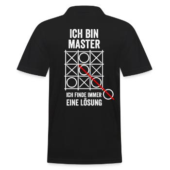 Master Studium Student - Männer Poloshirt - Schwarz - Hinten - Kai (181cm)