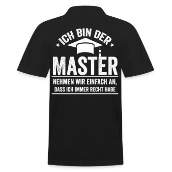 Master Student Abschliss - Männer Poloshirt - Schwarz - Hinten - Kai (181cm)