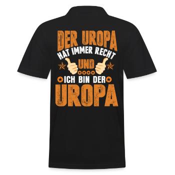 Uropa Ugroßeltern - Männer Poloshirt - Schwarz - Hinten - Kai (181cm)