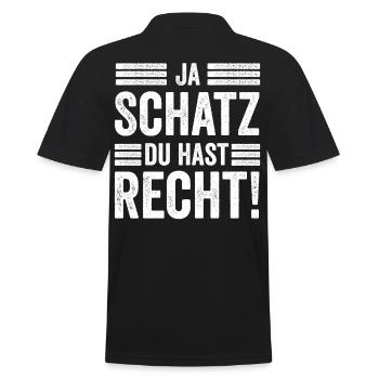 Ja Schatz du hast Recht Lustig - Männer Poloshirt - Schwarz - Hinten - Kai (181cm)