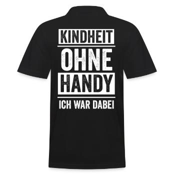 Kindheit ohne Handy ich war dabei - Männer Poloshirt - Schwarz - Hinten - Kai (181cm)