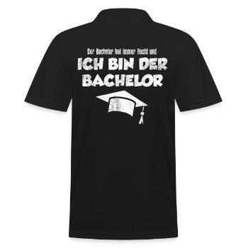 Bachelor Studium - Männer Poloshirt - Schwarz - Hinten - Kai (181cm)
