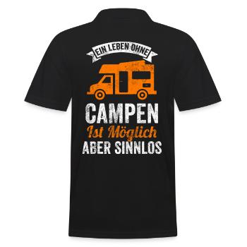 Wohnwagen Campen Camper Camping - Männer Poloshirt - Schwarz - Hinten - Kai (181cm)