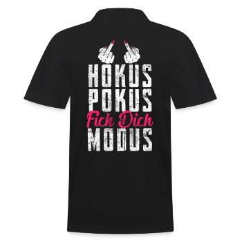 Hokus Pokus Fick Dich Modus Lustig - Männer Poloshirt - Schwarz - Hinten - Kai (181cm)