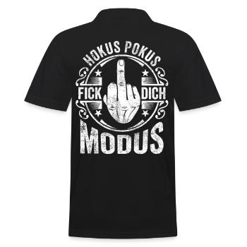 Mittelginger Hokus Pokus Fick Dich Modus - Männer Poloshirt - Schwarz - Hinten - Kai (181cm)