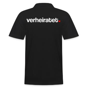 Verheiratet Beziehungsstatus Heirat - Männer Poloshirt - Schwarz - Hinten - Kai (181cm)