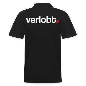 Verlobt Beziehungsstatus Liebe - Männer Poloshirt - Schwarz - Hinten - Kai (181cm)