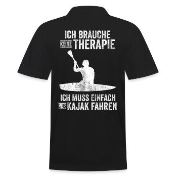Kajak Kayaking - Männer Poloshirt - Schwarz - Hinten - Kai (181cm)