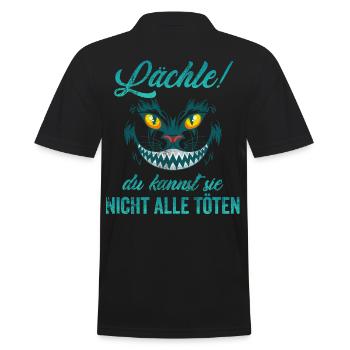 Lächle! Du kannst sie nicht alle töten - Männer Poloshirt - Schwarz - Hinten - Kai (181cm)