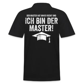 Master Studium Student Abschluss - Männer Poloshirt - Schwarz - Hinten - Kai (181cm)