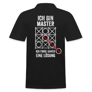 Master Studium Student - Männer Poloshirt - Schwarz - Hinten - Kai (181cm)