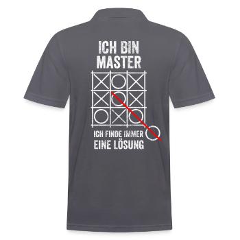 Master Studium Student - Männer Poloshirt - Anthrazit - Hinten - Nico (186cm)