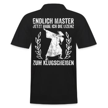 Master Student Abschlussfeier - Männer Poloshirt - Schwarz - Hinten - Kai (181cm)