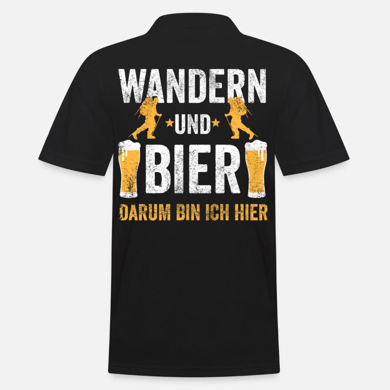 Wandern Bier Wanderer Wandersport - Männer Poloshirt - Schwarz