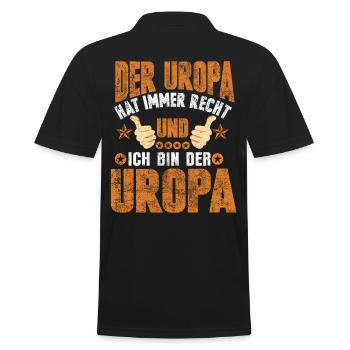 Uropa Ugroßeltern - Männer Poloshirt - Schwarz - Hinten - Kai (181cm)