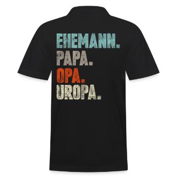 Uropa - Männer Poloshirt - Schwarz - Hinten - Kai (181cm)