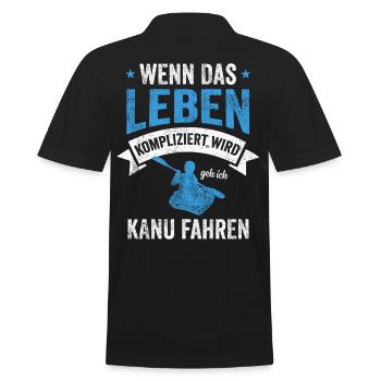 Kanu Fluss - Männer Poloshirt - Schwarz - Hinten - Kai (181cm)
