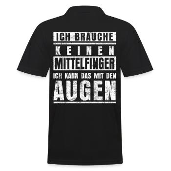 Mittelfinger Lustiger Spruch Sarkasmus - Männer Poloshirt - Schwarz - Hinten - Kai (181cm)