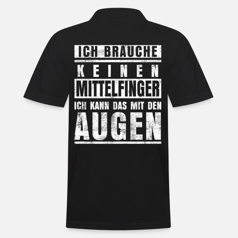 Mittelfinger Lustiger Spruch Sarkasmus - Männer Poloshirt - Schwarz