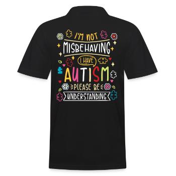 Autisme Autism - Polo Homme - noir - Dos - Kai (181cm)