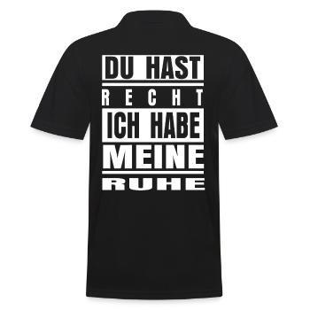 Du hast Recht ich habe meine Ruhe - Männer Poloshirt - Schwarz - Hinten - Kai (181cm)
