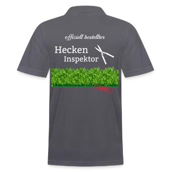 Garden Dear Hedges Inspector Hedge Trimmer - Men's Polo Shirt - charcoal grey - Back - Nico (186cm)