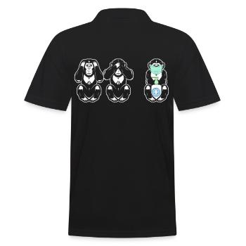 3 Monkeys See nothing Hear nothing Distancing - Men's Polo Shirt - black - Back - Kai (181cm)