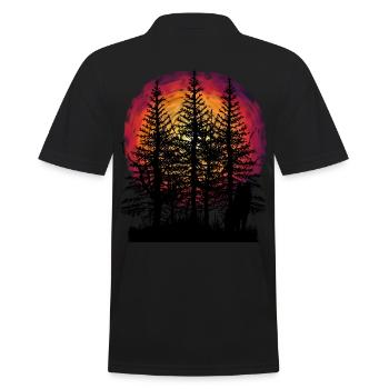 Loup de nature sauvage loups faune nature écologie soleil - Polo Homme - noir - Dos - Kai (181cm)